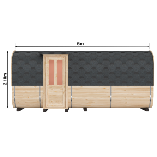 Fasssauna / Gartensauna / Banja / Quadro 5,0 m mit Vorraum